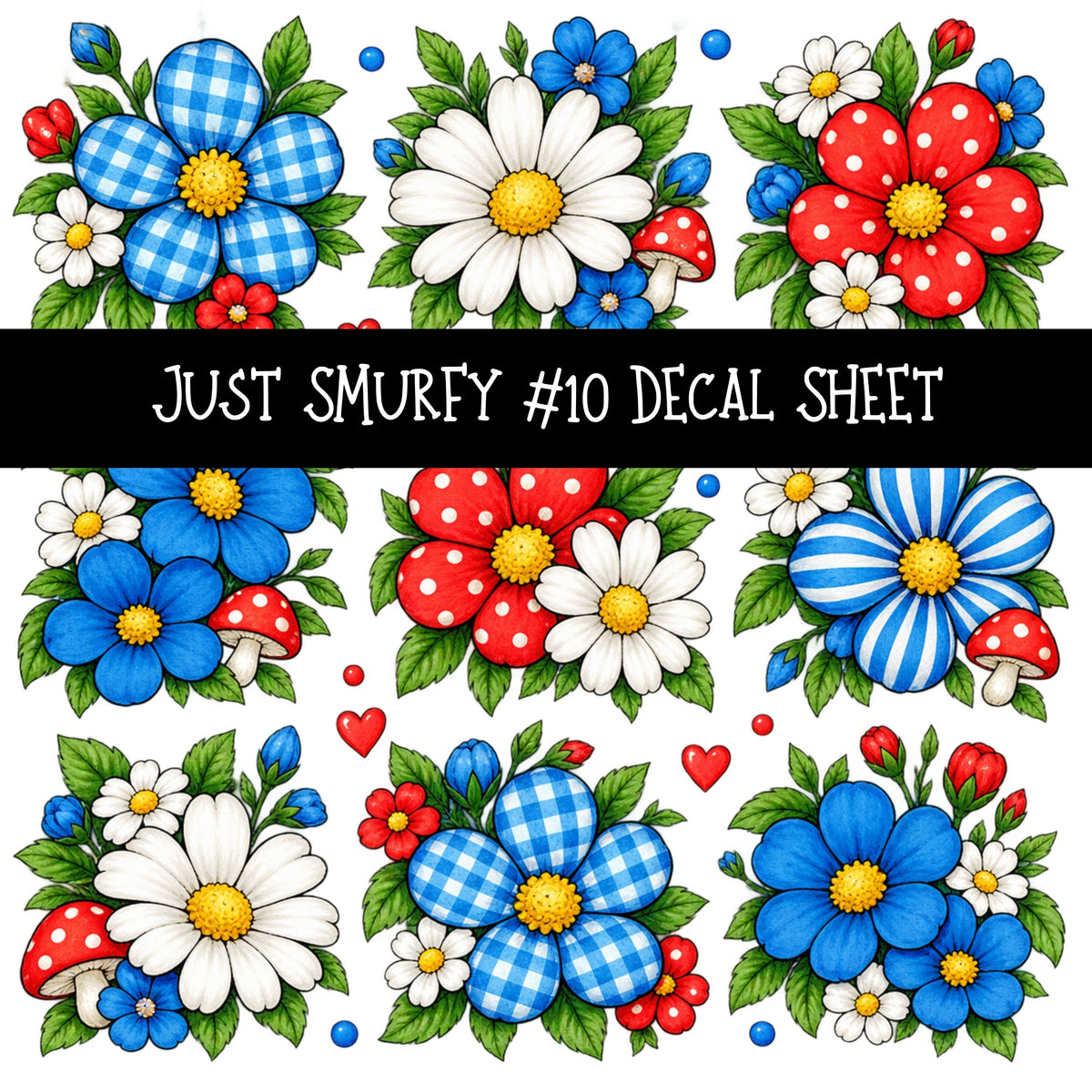 Just Smurfy UV DTF Decal sheets 13 Designs available