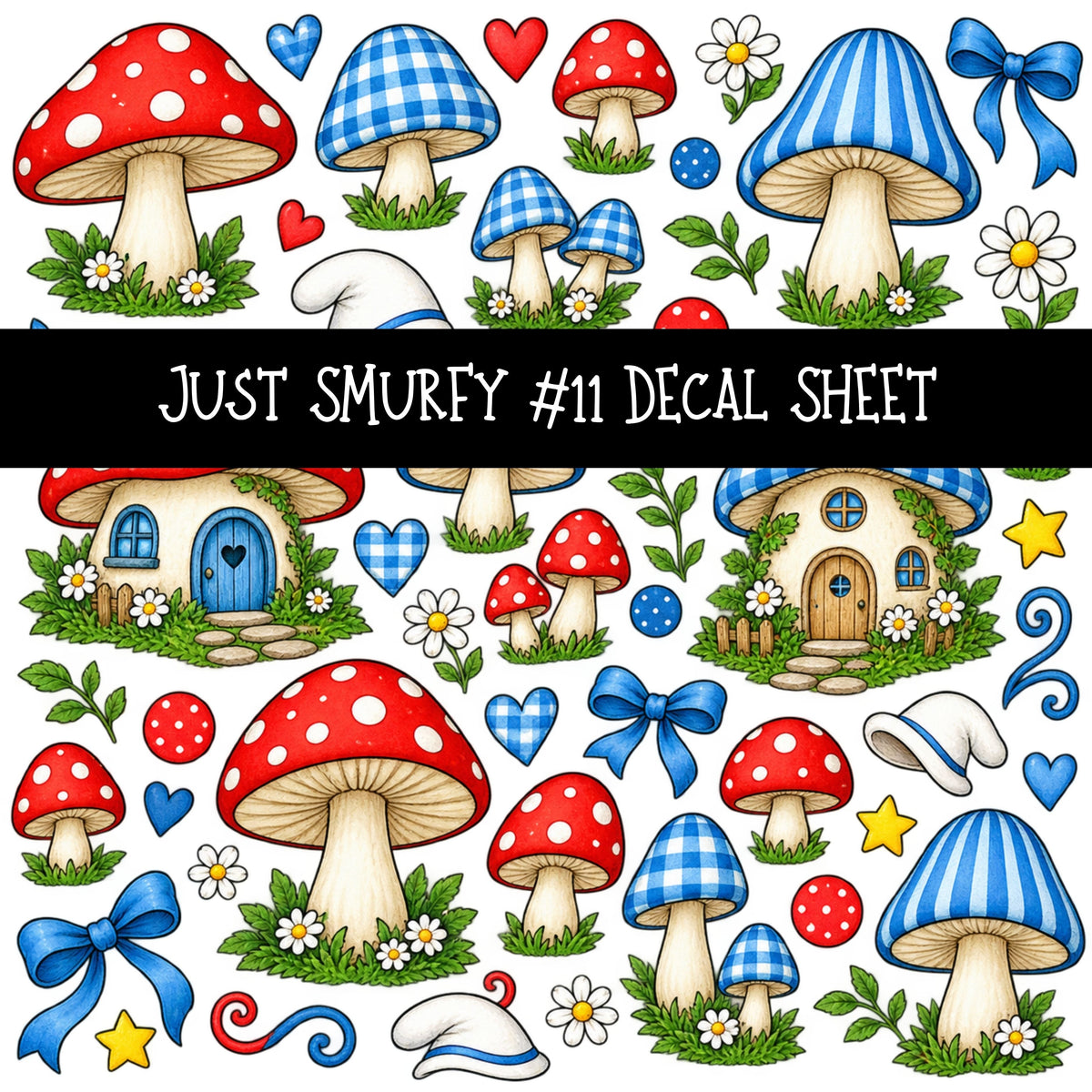 Just Smurfy UV DTF Decal sheets 13 Designs available