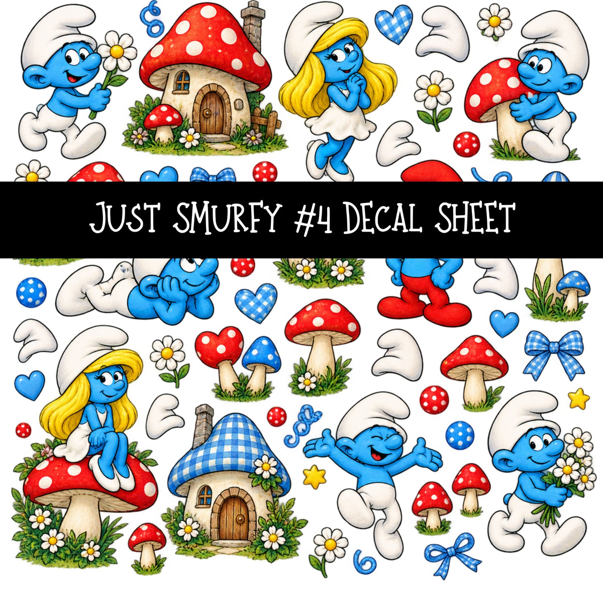 Just Smurfy UV DTF Decal sheets 13 Designs available