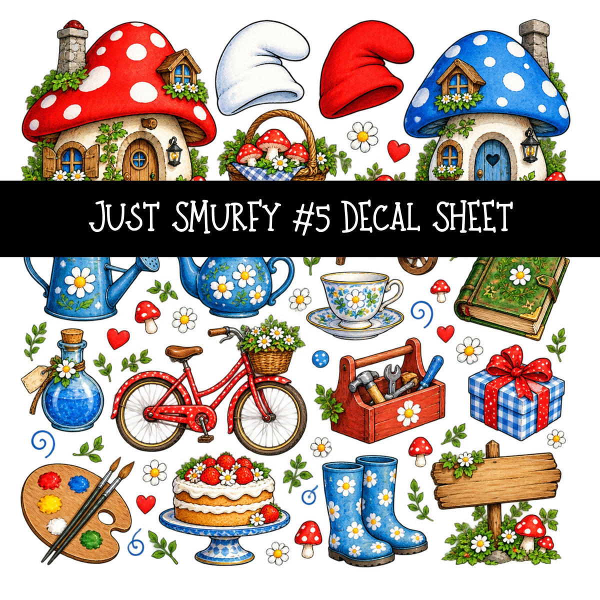 Just Smurfy UV DTF Decal sheets 13 Designs available
