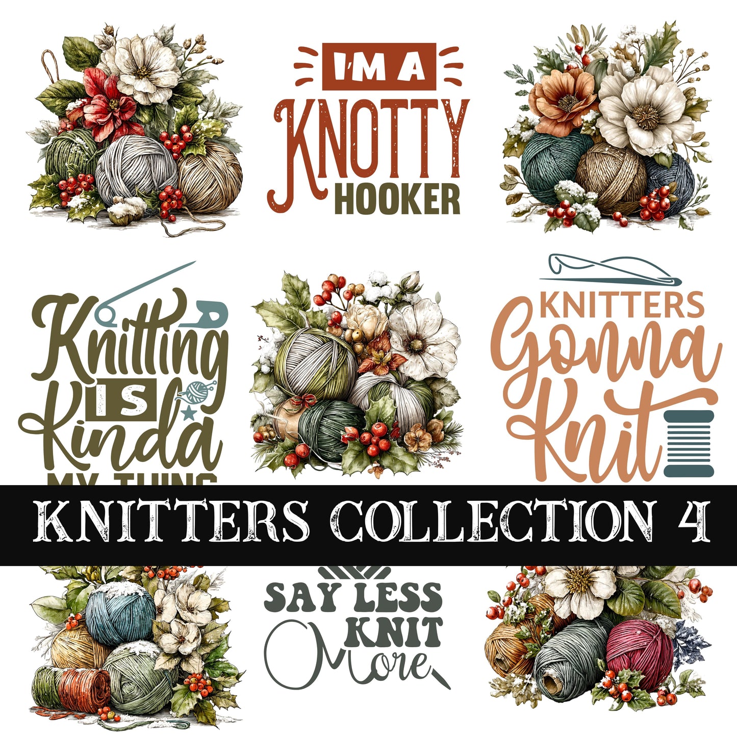 Knitters Collection UV DTF Decal Sheets 9 Design sheets