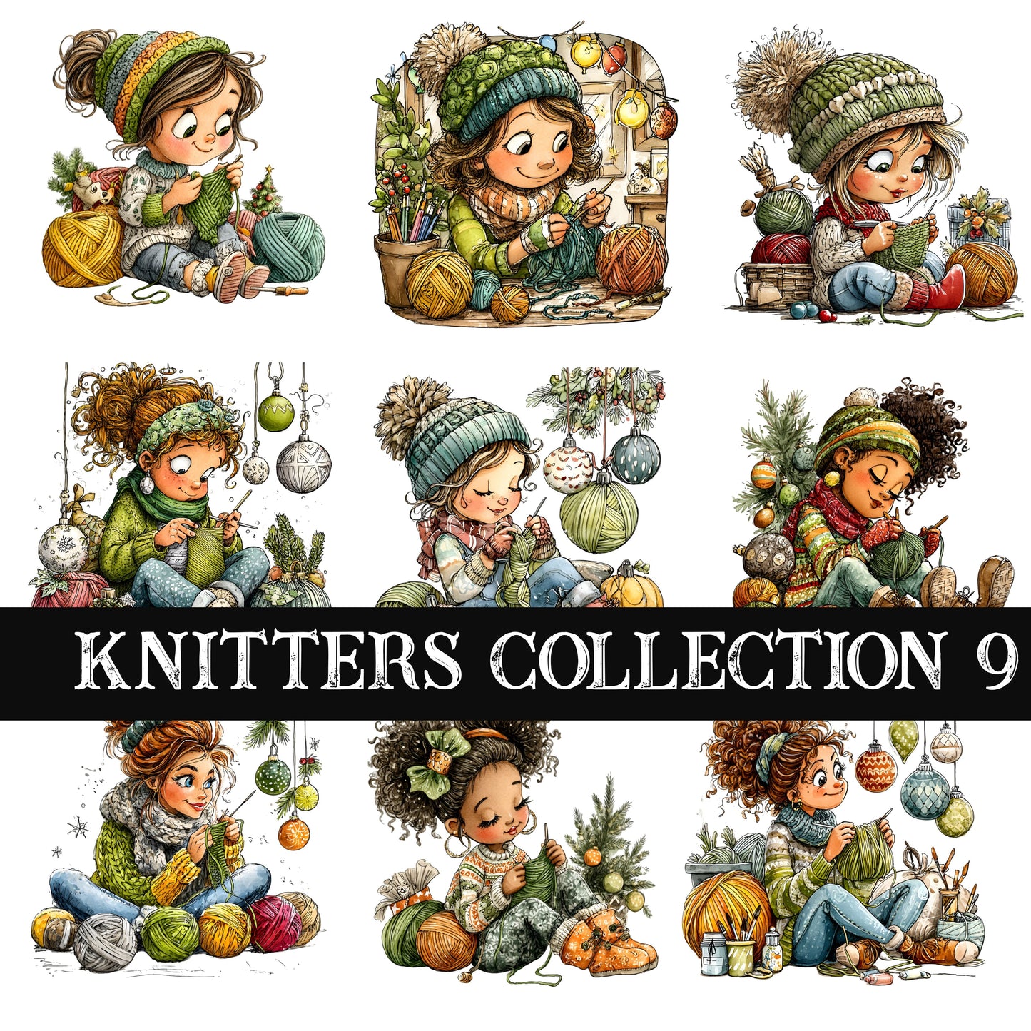 Knitters Collection UV DTF Decal Sheets 9 Design sheets