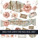 Know your worth Shabby Chic Torn pages UV DTF Decal sheets