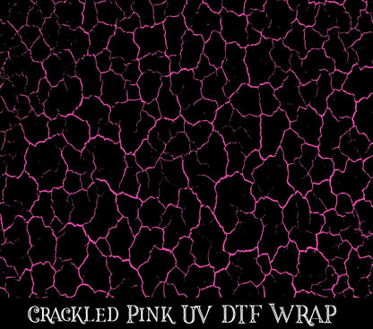 Crackled Pink UV DTF tumbler wraps