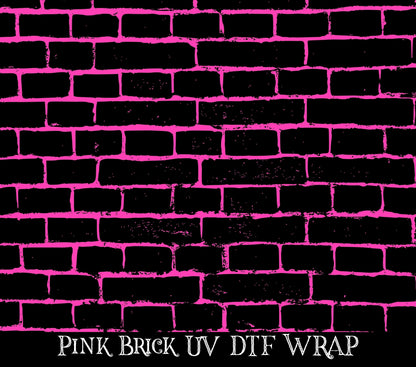 Pink Brick UV DTF tumbler wraps