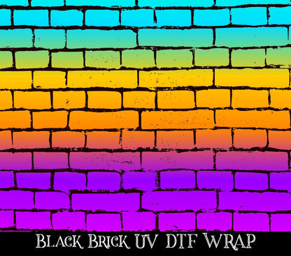 Black Brick UV DTF tumbler wraps