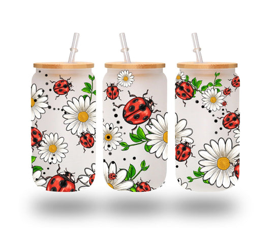 Lady Bugs UV DTF 16oz Libbey wrap