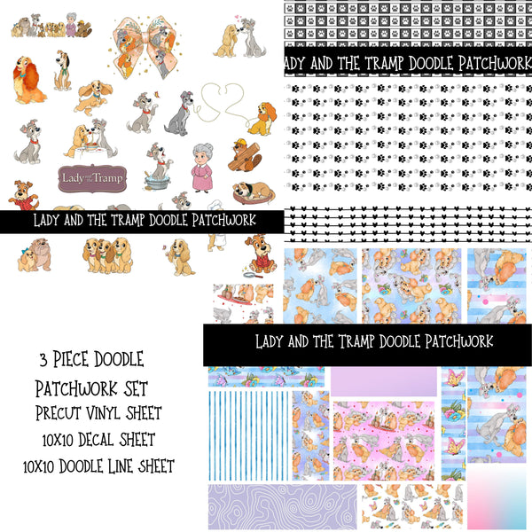 Lady and the Tramp Doodle Patchwork Set