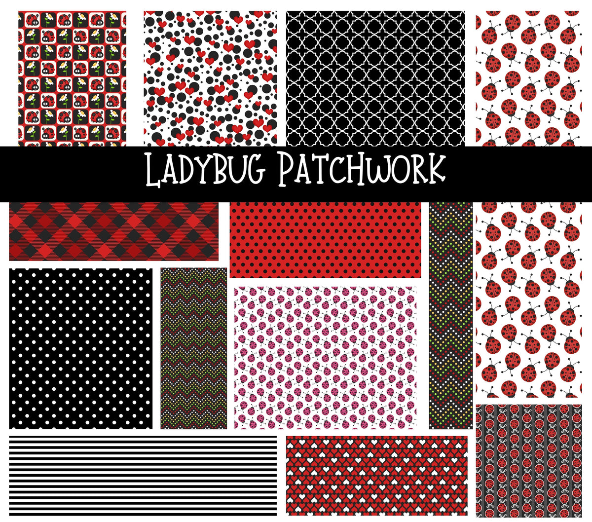 Ladybug Doodle Patchwork Set – 3D Undercover