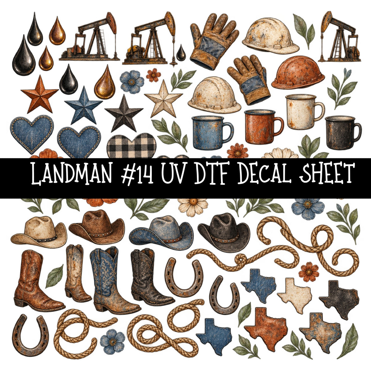 Landman UV DTF Decal sheets 14 Designs available