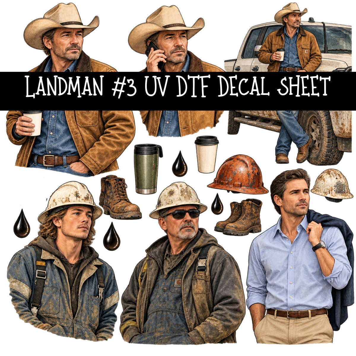 Landman UV DTF Decal sheets 14 Designs available
