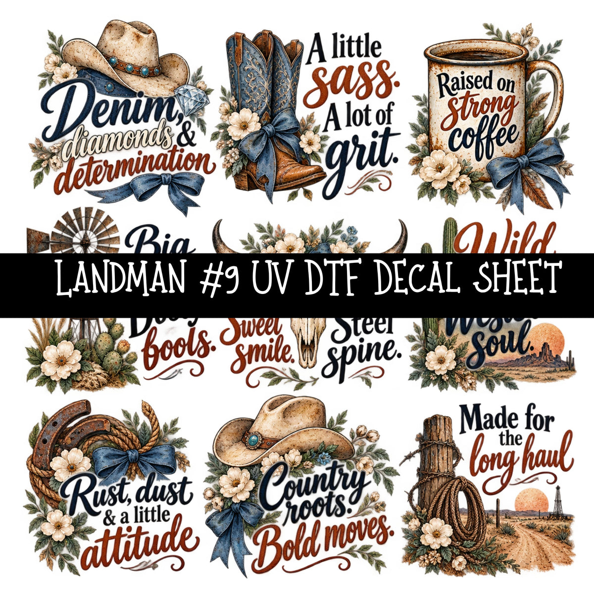 Landman UV DTF Decal sheets 14 Designs available