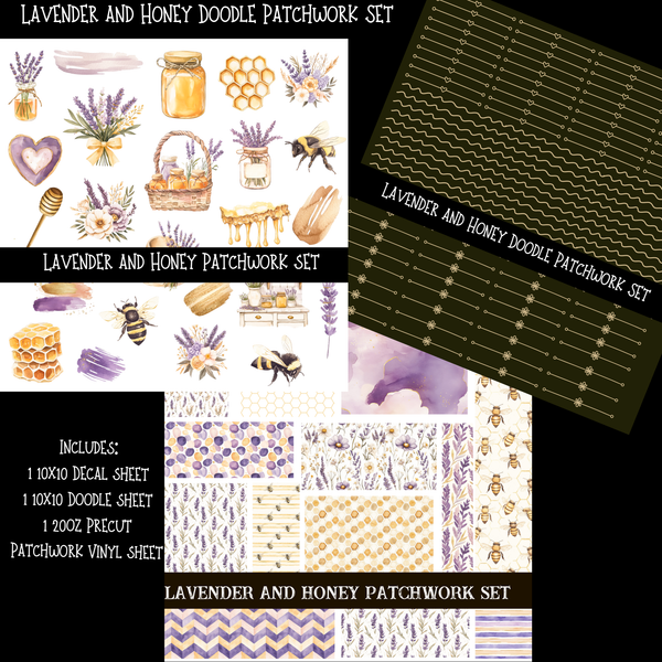 Lavender and Honey Doodle Patchwork Set
