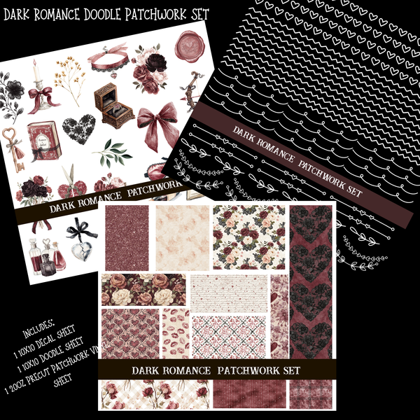 Dark Romance Doodle Patchwork Set
