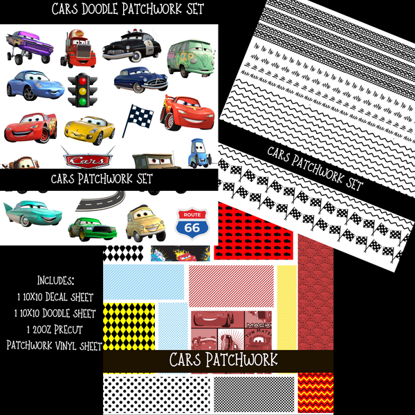 Cars Doodle Patchwork Set