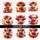 Highland Poppys - UV DTF Decal sheet