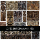 Leather Fringe Print Patchwork precut vinyl sheet available in 12x12 or 6x6 sizes