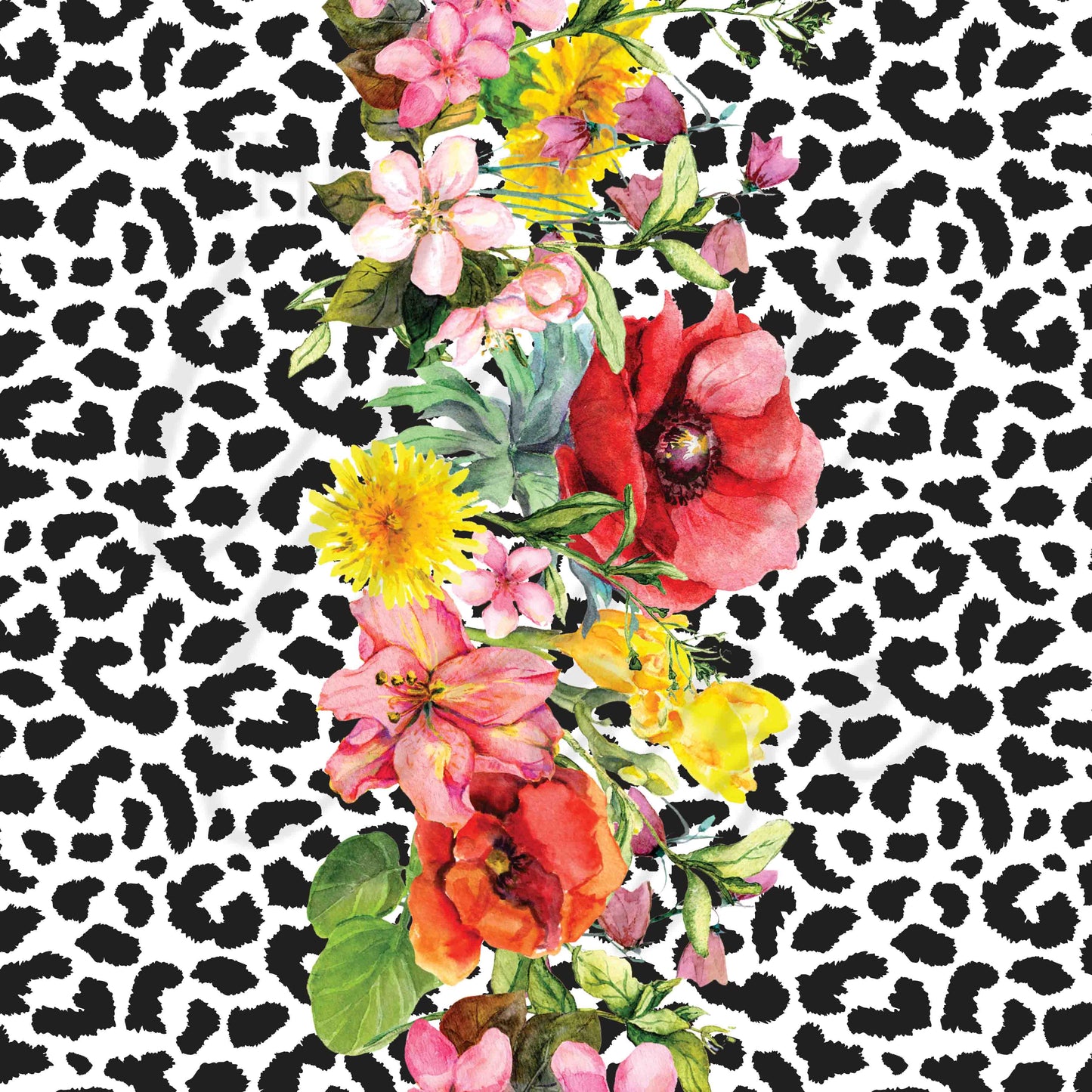 Leopard Floral - Adhesive Vinyl 12x12 Sheet