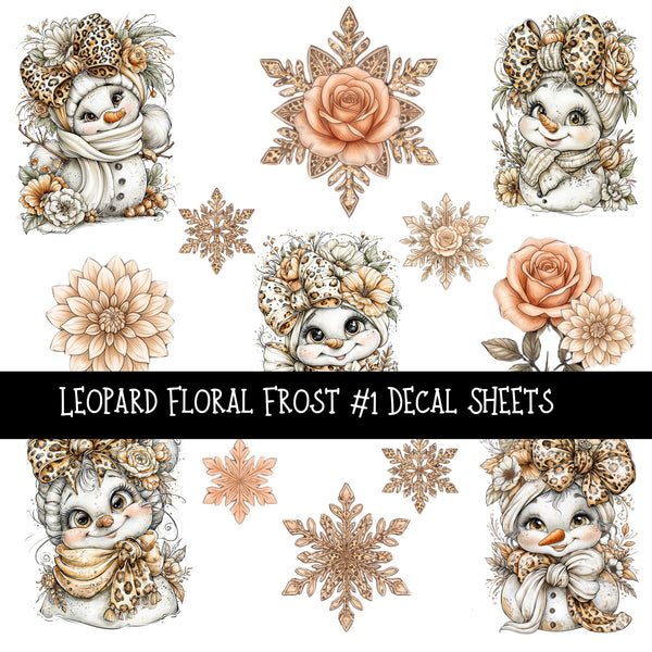Leopard Floral Frost  Decal sheets 4 designs available
