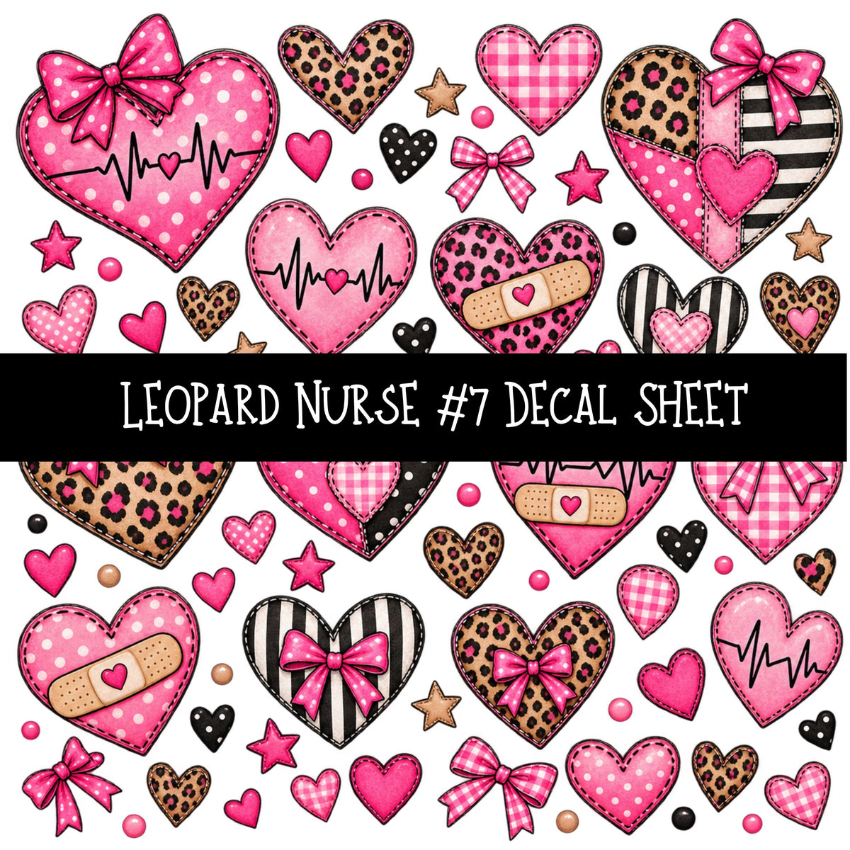 Leopard Nurse UV DTF Decal sheets 11 Designs available