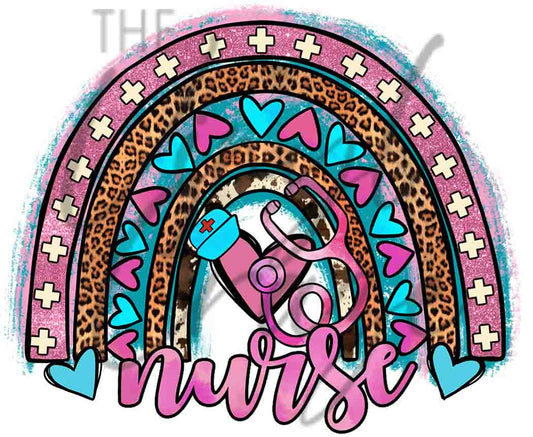 Leopard Rainbow Nurse - UV DTF Decal