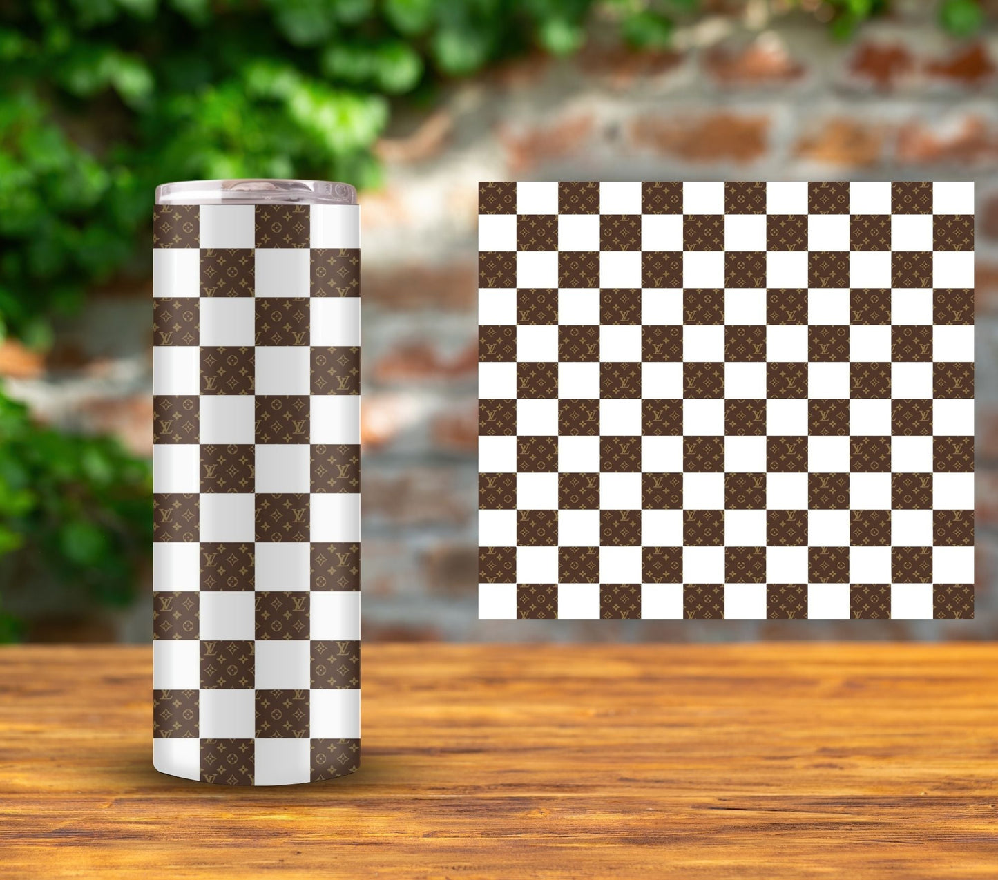 Checker UV DTF Tumbler wraps- 15 color options