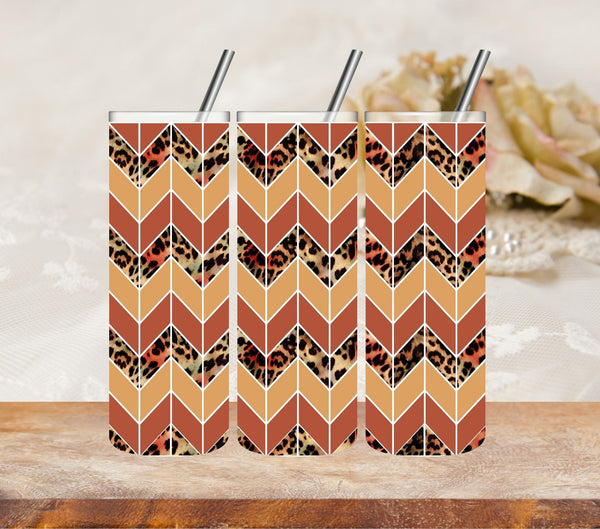 Leopard tangram - UV DTF tumbler wrap