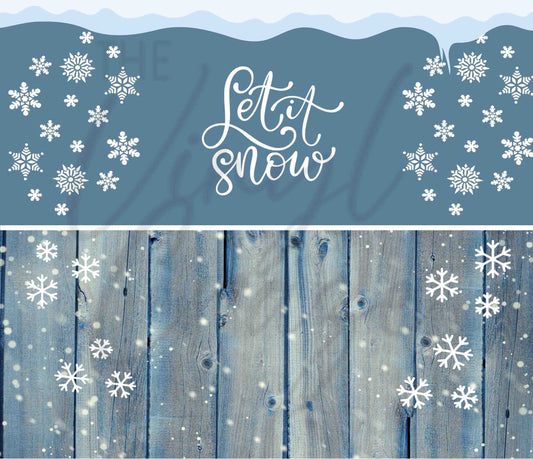 Let It Snow Wood Background - Adhesive Vinyl Wrap