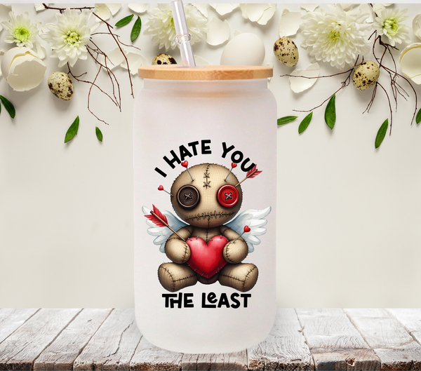 I hate you the least voodoo doll - UV DTF Decal