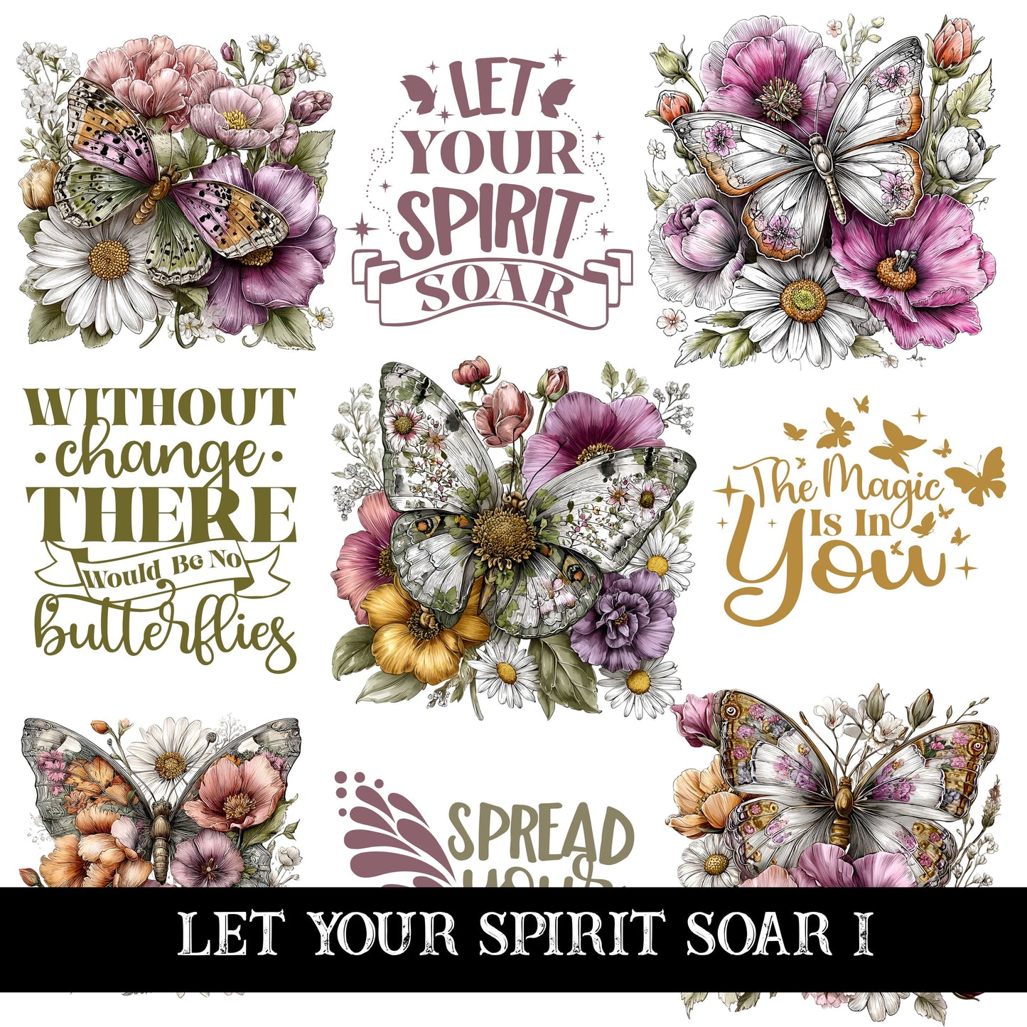 Let your spirit soar UV DTF Decal Sheets 2 design options