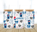 Pepsi Love UV DTF 16oz Libbey wrap