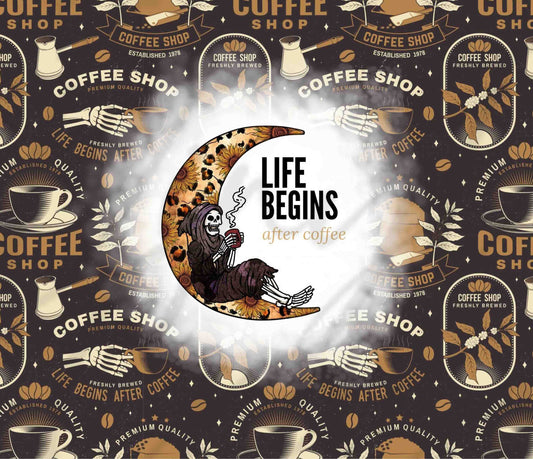 Life Begins After Coffee- Adhesive Vinyl Wrap and 12x12 Sheet