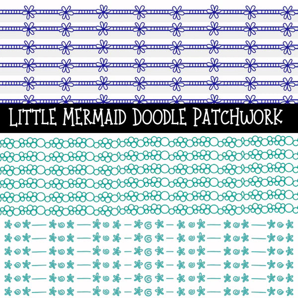 Little Mermaid Doodle Patchwork Set