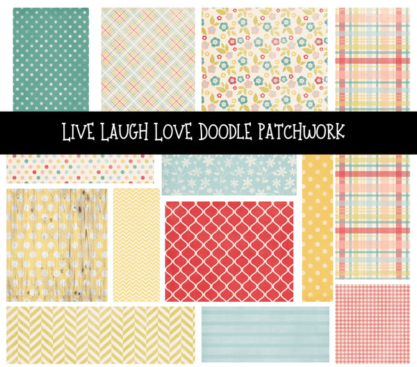 Live Laugh Love Doodle Patchwork Set