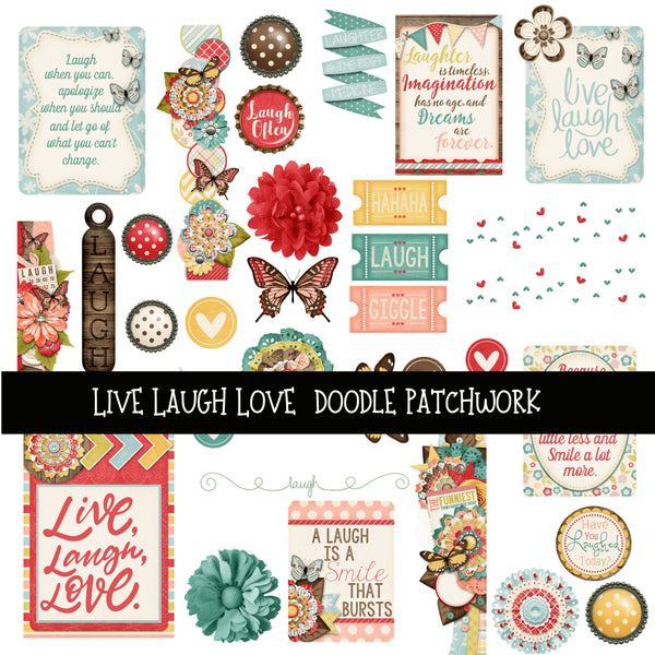 Live Laugh Love Doodle Patchwork Set