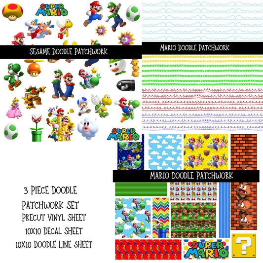 Mario Doodle Patchwork Set