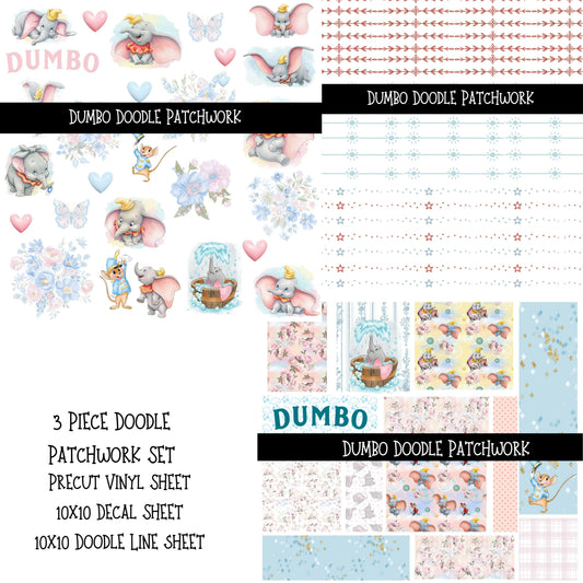 Dumbo Doodle Patchwork Set