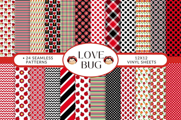 Love Bug - Adhesive Vinyl 12x12 Sheets- 24 Patterns