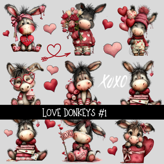 Love Donkeys - UV DTF Decal sheets