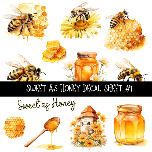 Sweet as Honey - UV DTF Decal sheet (2 variants)