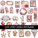 Love Story Doodle Patchwork Set