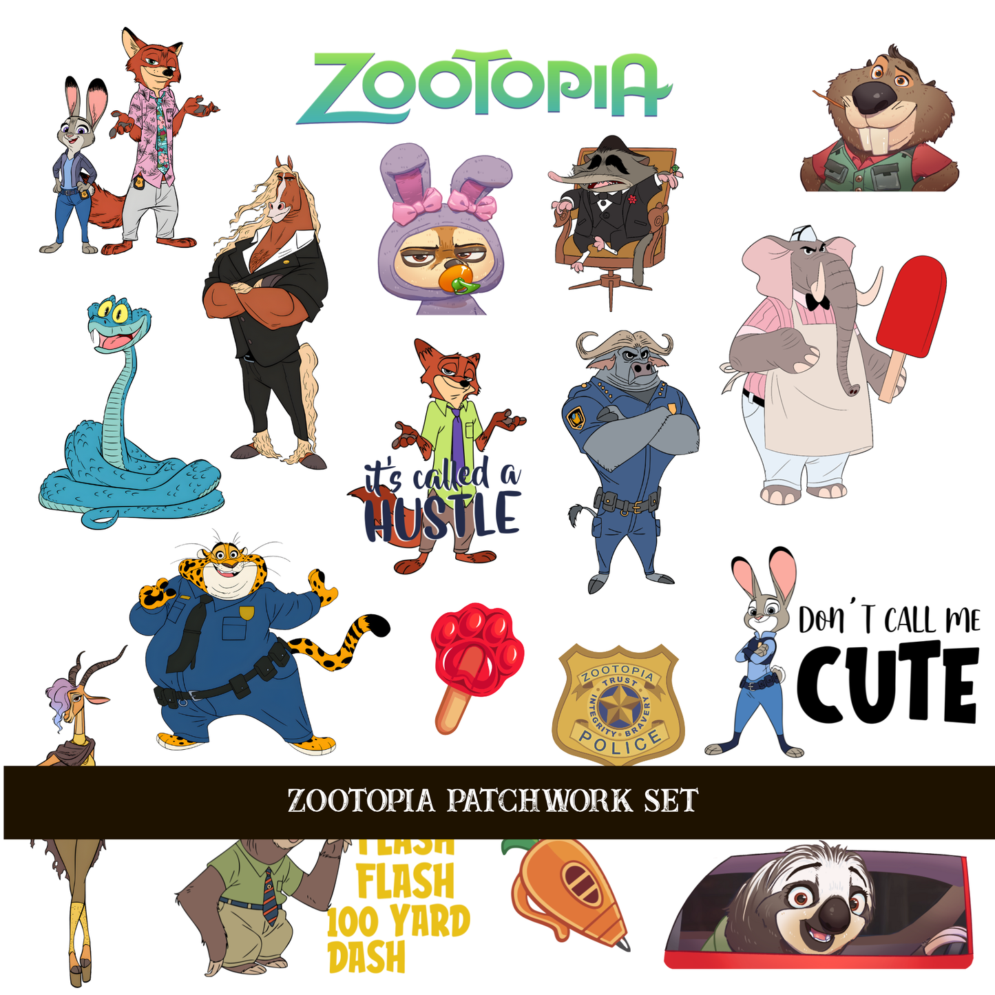 Zootopia Doodle Patchwork Set