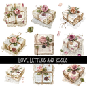 Love Letters and Roses - UV DTF Decal sheets