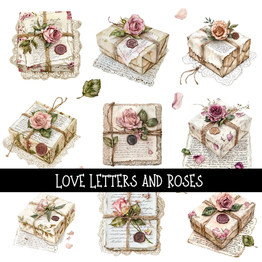 Love Letters and Roses - UV DTF Decal sheets