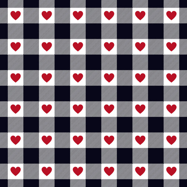 Plaid Hearts - Adhesive Vinyl Sheets