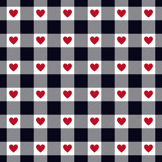 Plaid Hearts - Adhesive Vinyl Sheets