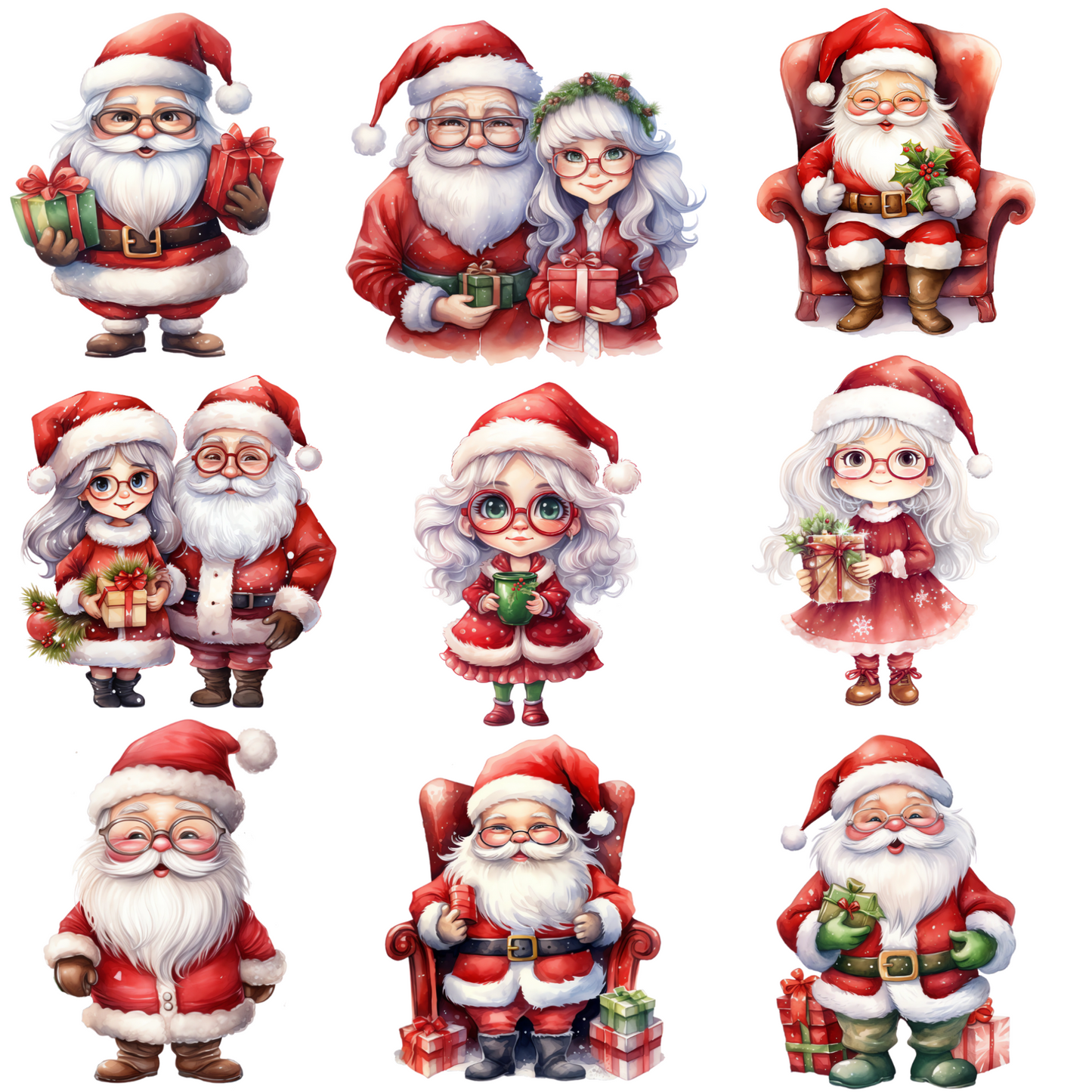 Mr and Mrs. Claus - UV DTF Decal sheets- 2 variants