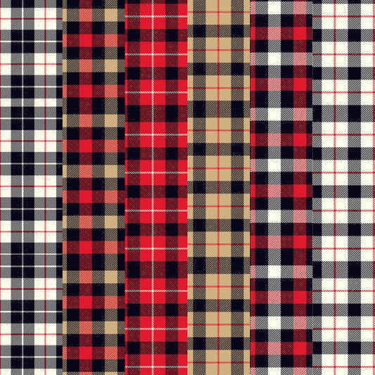 Lumberjack Plaid - Adhesive Vinyl 12x12 Sheets - 6 Pack