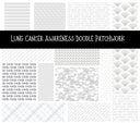 Lung Cancer Awareness Doodle Patchwork Set