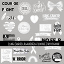 Lung Cancer Awareness Doodle Patchwork Set